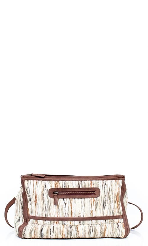 Woven Weekender Bag in White