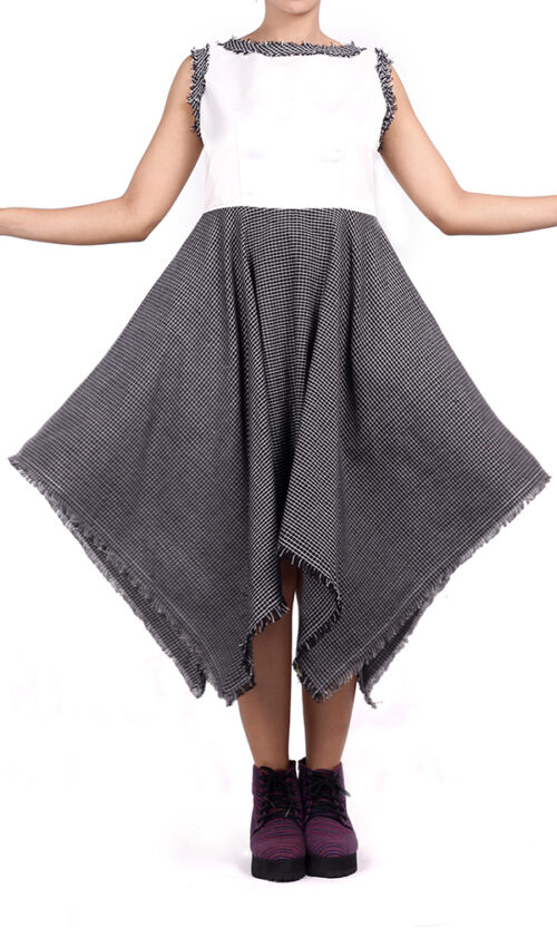 Sleeveless Asymmetrical Flare Dress