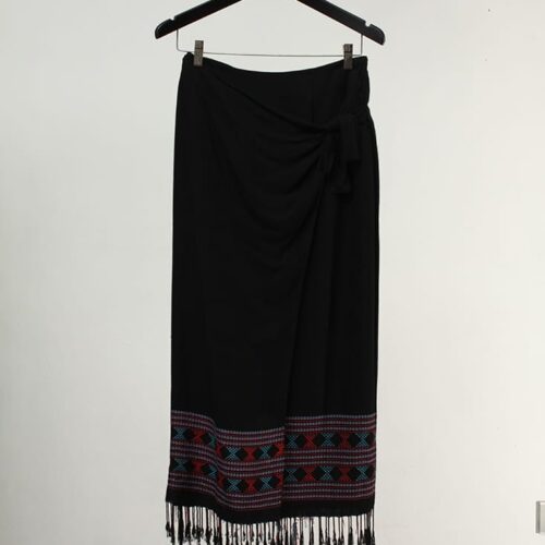 LEKAT Baduy Wrap Skirt with Side Tie in Black