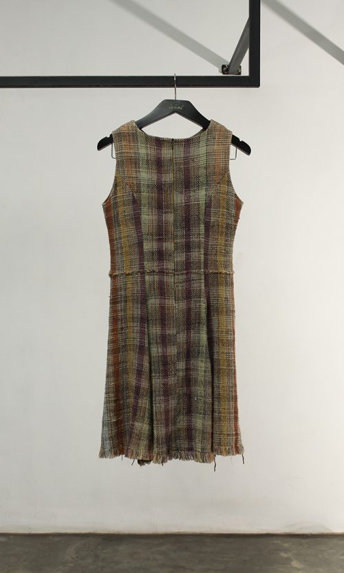 Sleeveless Tweed Flare Dress