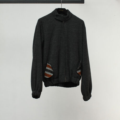 LEKAT Dark Grey Unisex Jacket with Two Patches Pockets