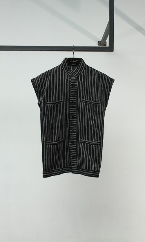 Cap Sleeve Button Up Shirt with Pockets