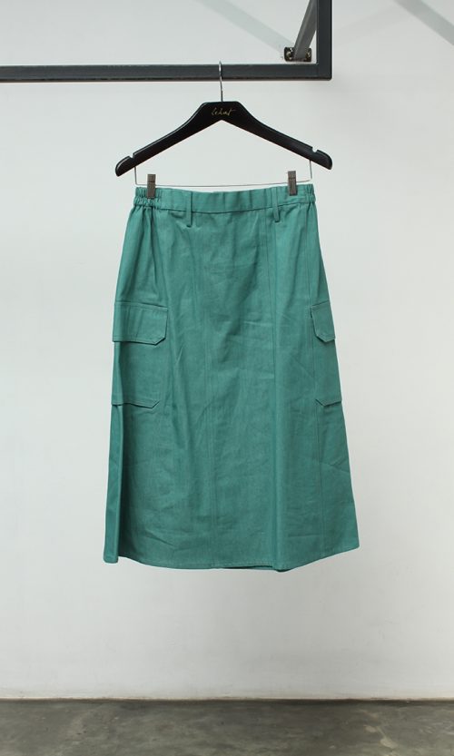 Teal Utility Midi Skirt