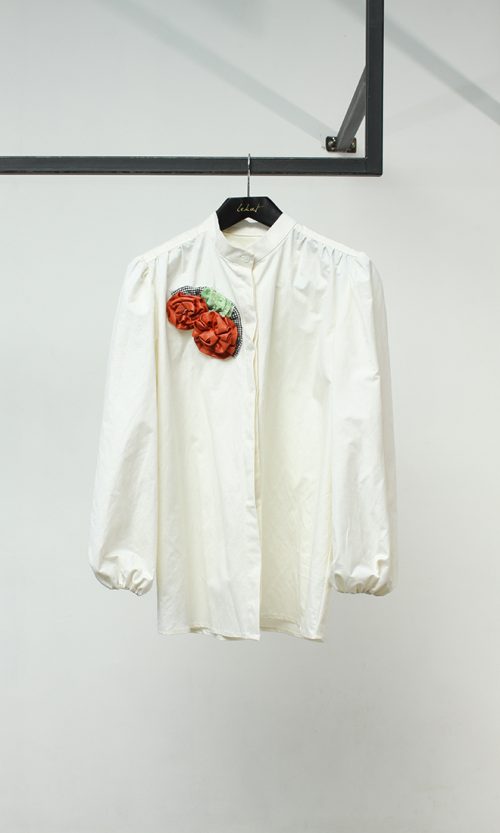 Long Sleeved Mandarin Collar Shirt