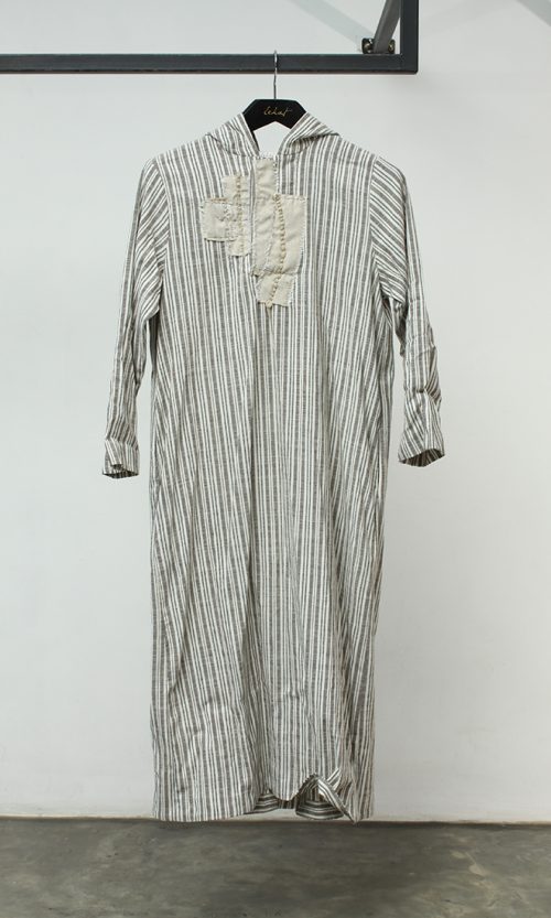 Hooded Striped Tunic with Patch