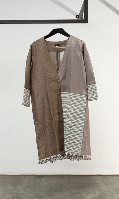 Three Tone Long Outerwear (Stripe)
