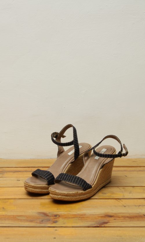 Ankle Strap Wedges in Blue