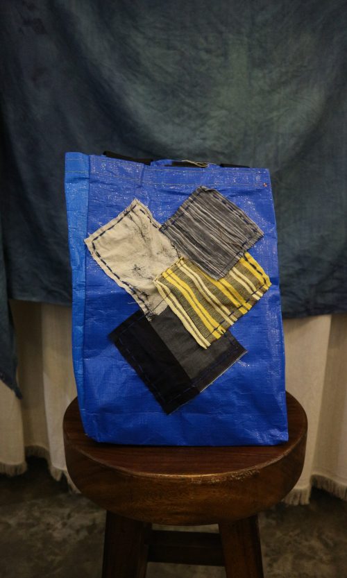 LEKAT DUA Patches Tarp Shoulder Bag Blue