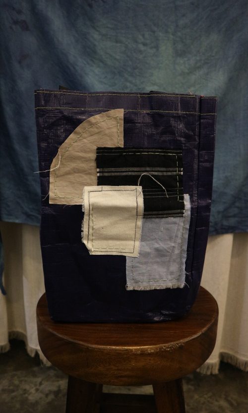 LEKAT DUA Patches Tarp Shoulder Bag Navy