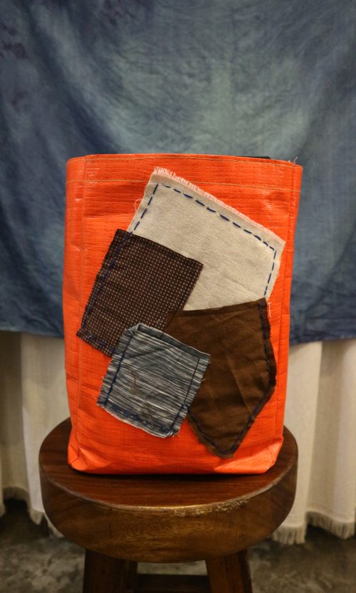 LEKAT DUA Patches Tarp Shoulder Bag Orange