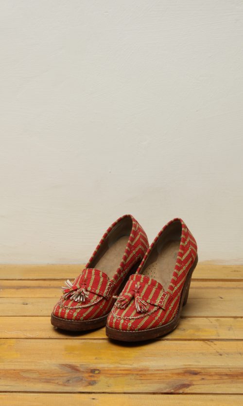 Baduy Red Woven Oxford Heels