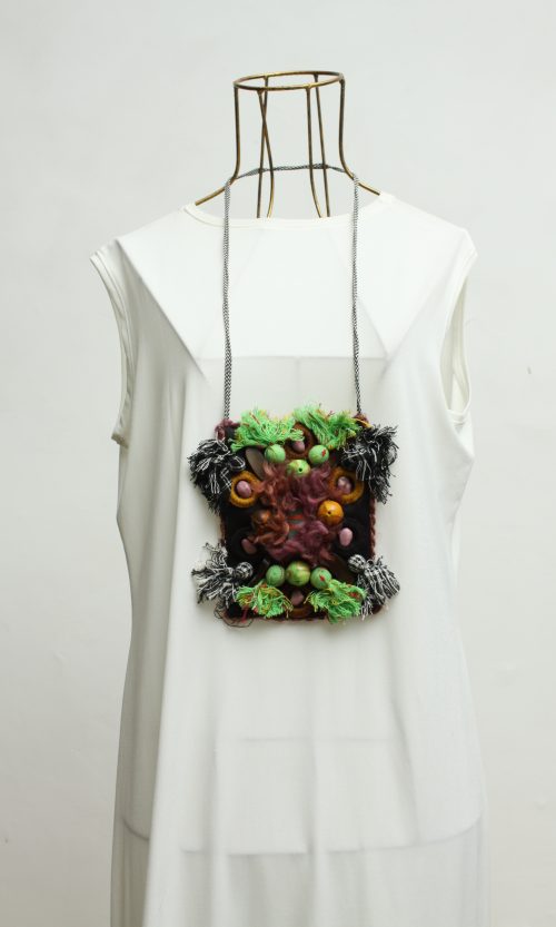 Cotton Woven Candy Square Necklace
