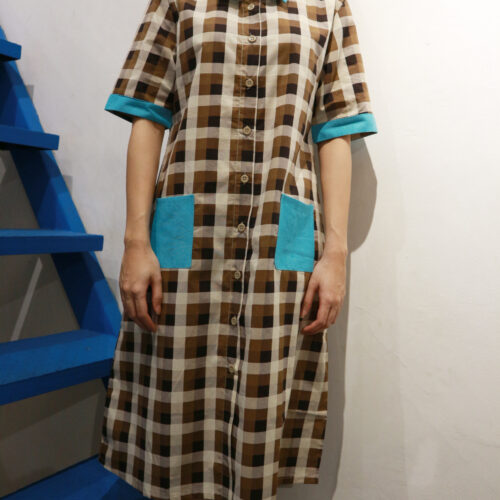 LEKAT DUA Checkered Midi Dress