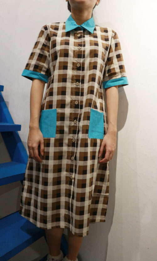 LEKAT DUA Checkered Midi Dress