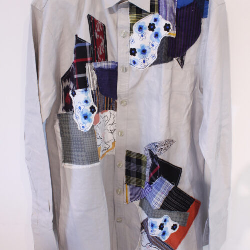 LEKAT Patchwork Grey Linen Shirt
