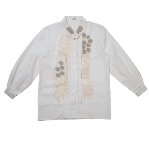 LEKAT Linen Shanghai Pleats White Shirt