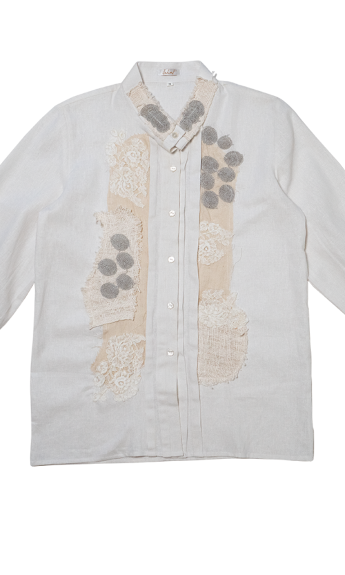 Linen Shanghai Pleats White Shirt