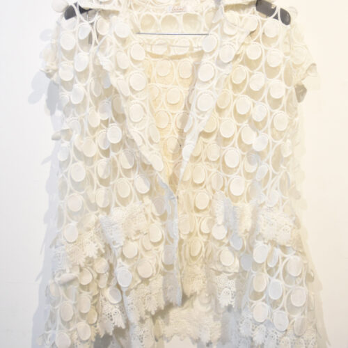 LEKAT Short Sleeve Lacey Polkadot Top