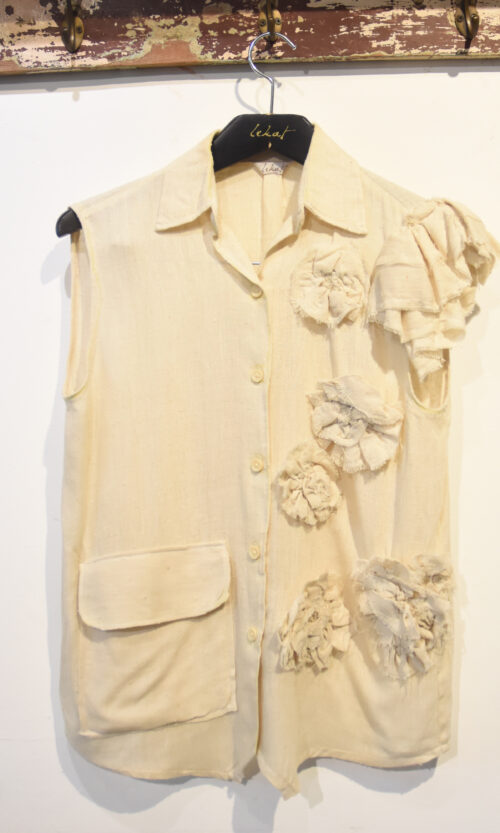 Flowery Sleeveless Woven Top