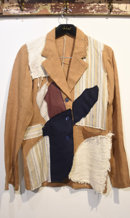 Stripe Linen Oversize Patches Blazer