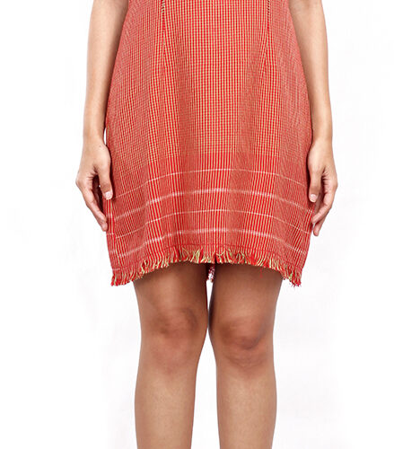 LEKAT Baduy Red Shanghai Collar Dress