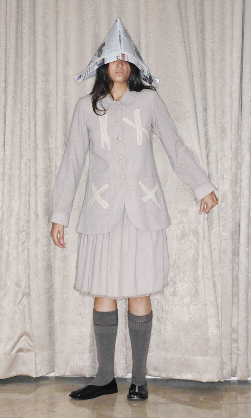 Oversize Woven Top with Patchwork