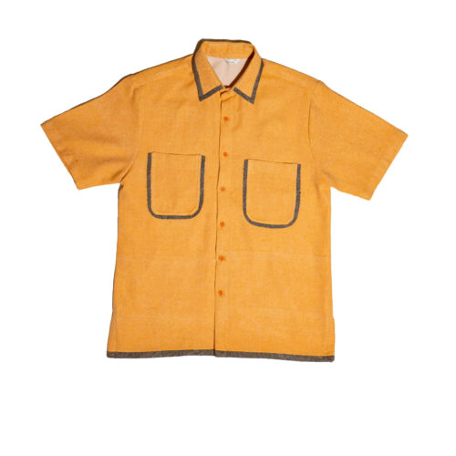 LEKAT Woven Orange Unisex Top with details of Patchwork