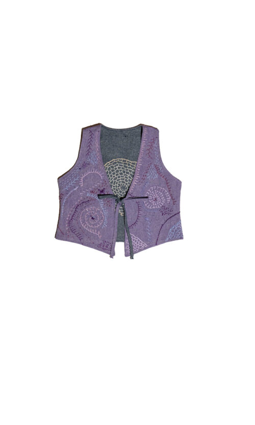 Two Tone Reversed Vest details of Hand Embroidery