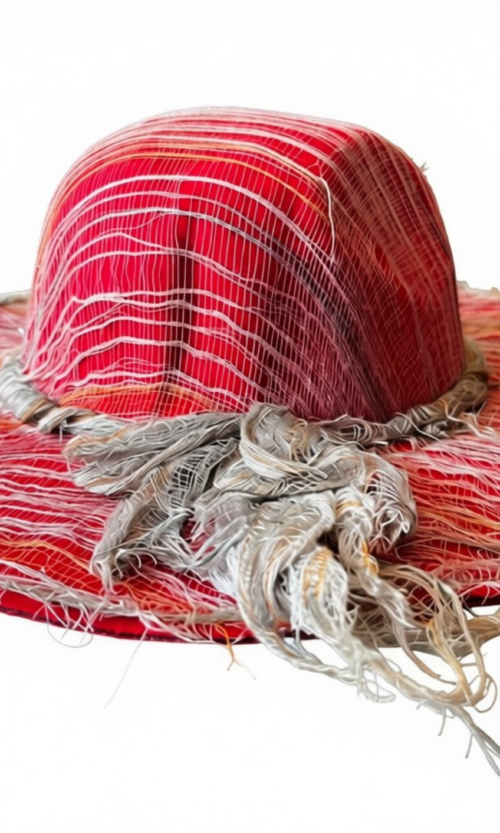 LEKAT Mesh Wide-Brim Hat in Red