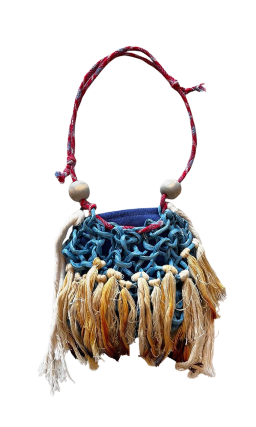 LEKAT Macramé Fringe Pouch Necklace