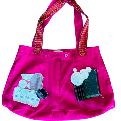 LEKAT DUA Reworked Pink Tote Bag
