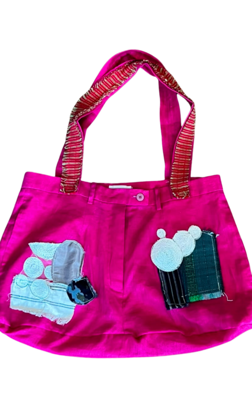LEKAT DUA Reworked Pink Tote Bag