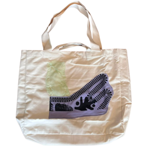 LEKAT DUA Off White Patchwork Tote Bag