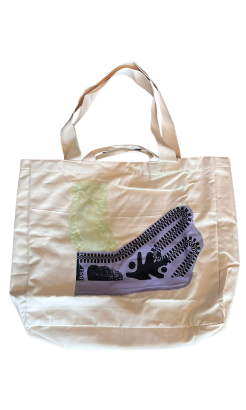 LEKAT DUA Off White Patchwork Tote Bag