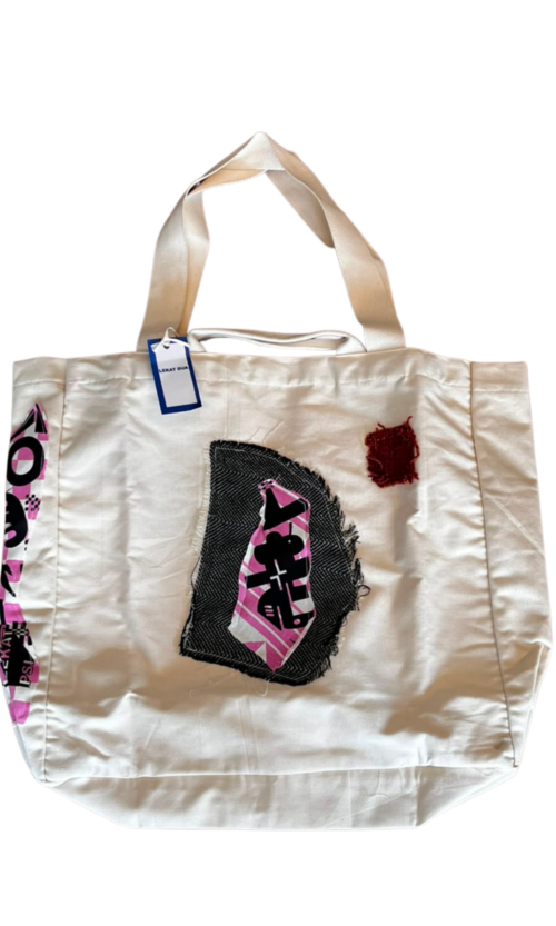 LEKAT DUA Off White Patchwork Tote Bag