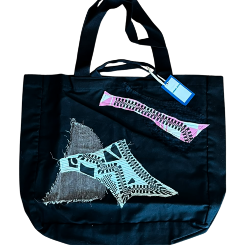 LEKAT DUA Black Patchwork Tote Bag