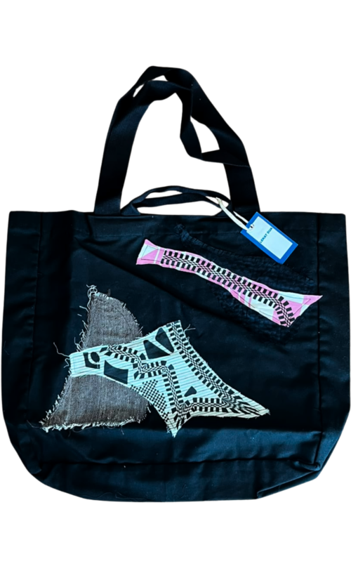 LEKAT DUA Black Patchwork Tote Bag
