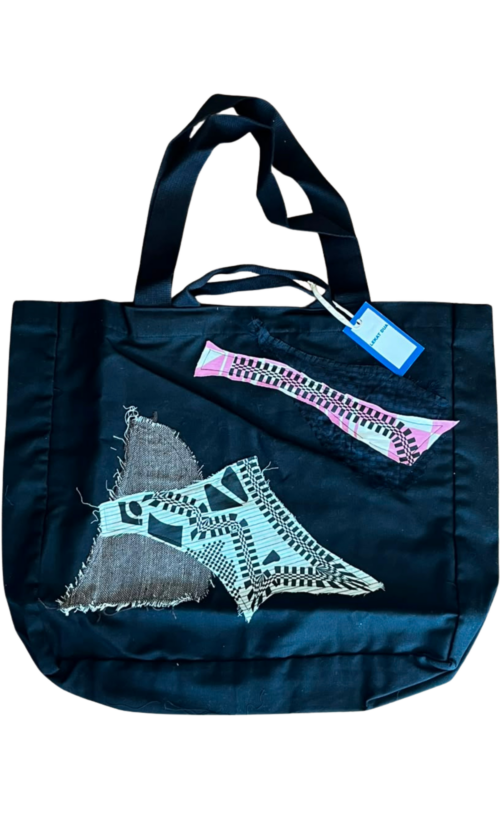 LEKAT DUA Black Patchwork Tote Bag