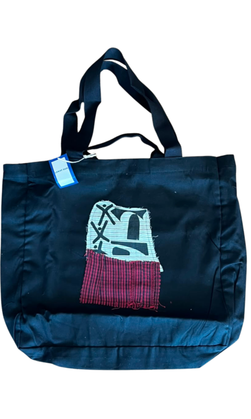 LEKAT DUA Black Patchwork Tote Bag