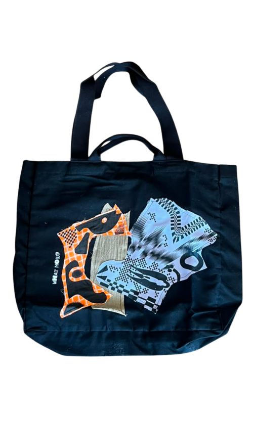 LEKAT DUA Black Patchwork Tote Bag