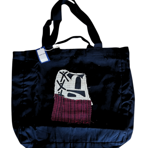 LEKAT DUA Black Patchwork Tote Bag