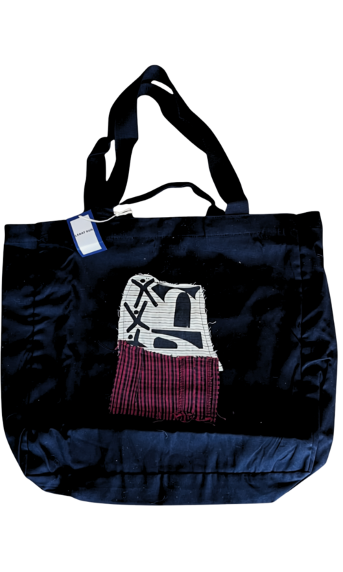 LEKAT DUA Black Patchwork Tote Bag