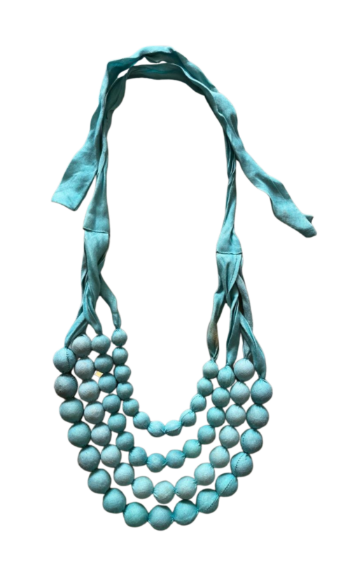 LEKAT Layered Beaded Necklace in Aqua