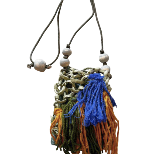 LEKAT Macramé Fringe Pouch Necklace