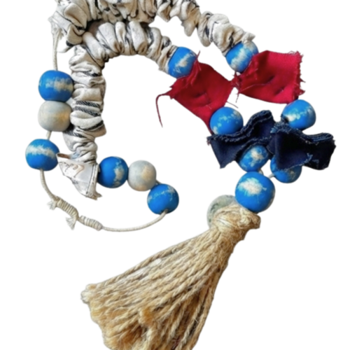 LEKAT Tassel Bead Textile Necklace