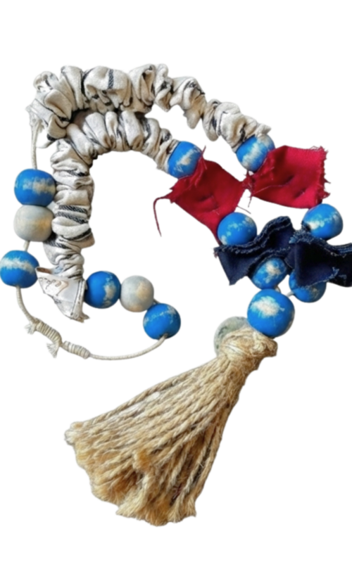 LEKAT Tassel Bead Textile Necklace