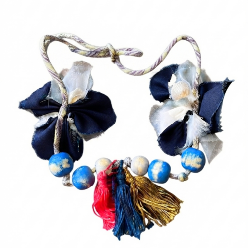 LEKAT Fabric Flower Bead Necklace