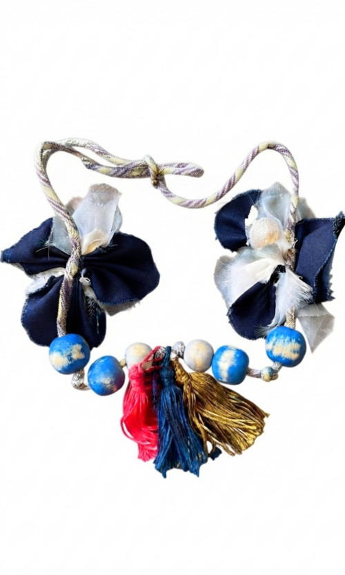 LEKAT Fabric Flower Bead Necklace