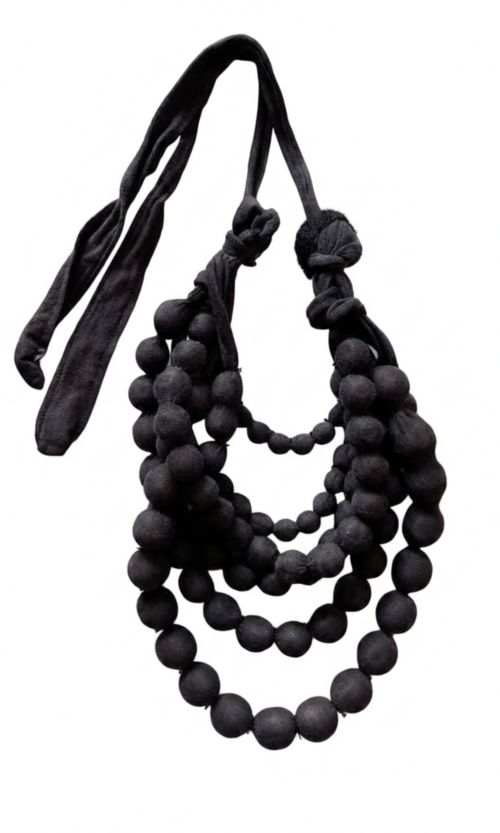 LEKAT Layered Beaded Necklace in Black