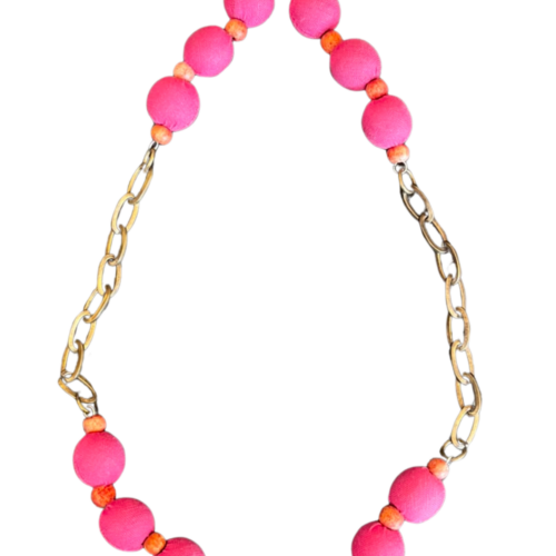 LEKAT Fuchsia Bead Chain Necklace
